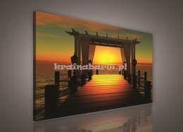 Obraz na płótnie PP189OO1 Pomost o zachodzie Słońca