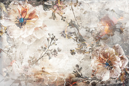 Fototapeta Piękne kwiaty w stylu retro 24