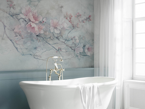 Tapeta artystyczna Wallart Sakura gałazka kwitnącej wiśni