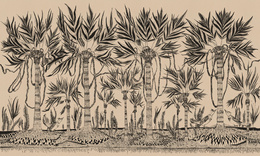 Fototapeta artystyczna Maori palmy grafika