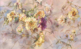 Fototapeta artystyczna Charlotte malowane kwiaty