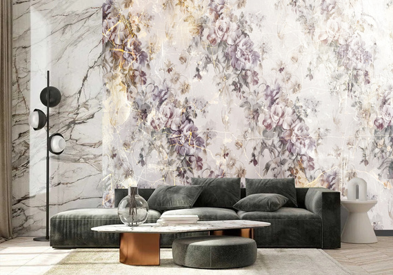 Fototapeta Piękne kwiaty w stylu retro 43