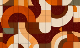 Tapeta artystyczna Wallart Retro abstrakcja mozaika geometryczna