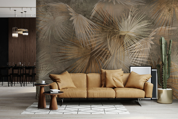 Fototapeta Beżowe Palmowe Liście