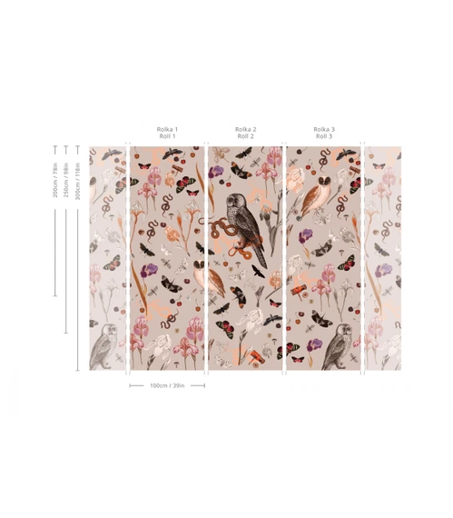 Tapeta Artystyczna Pink Owls