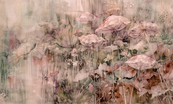 Tapeta artystyczna Wallart Pandora kwiaty abstrakcja