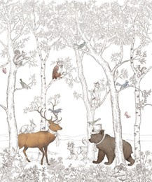 Tapeta Mural Grandeco JS6001 Jack 'n Rose 2024 leśne zwierzęta