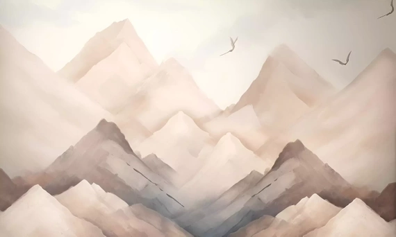 Tapeta Artystyczna Pastelowe góry