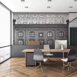 Fototapeta artystyczna Station B&W stacja Wrocław Nadodrze