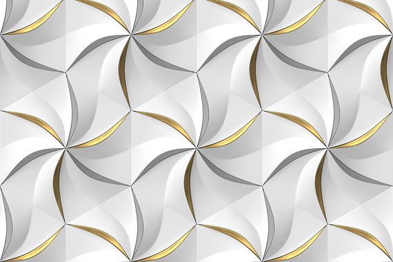 Fototapeta Biało-Złota 3D Geometria
