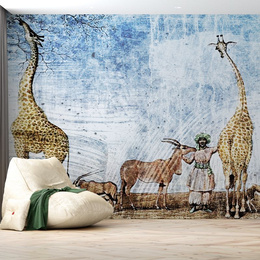 Tapeta Fototapeta 18040 Savannah wallpaper picture with giraffes