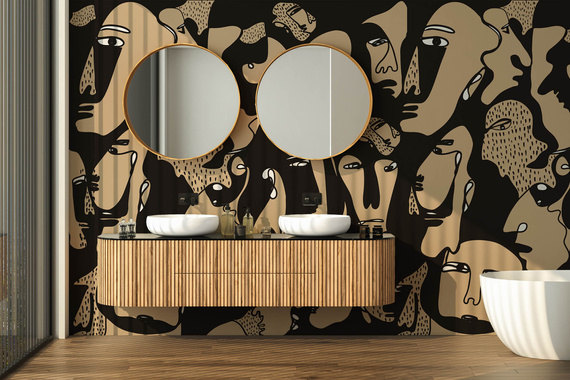 Tapeta artystyczna Wallart Faces twarze abstrakcja