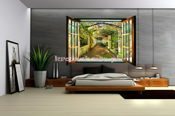 Fototapeta na flizelinie 719VEZ4 Pergola widok przez otwarte okno