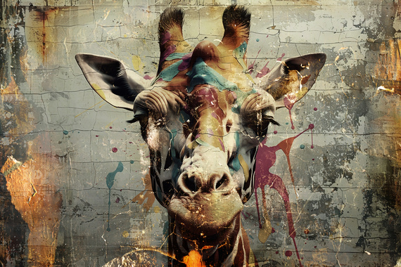 Fototapeta Żyrafa w stylu vintage 51