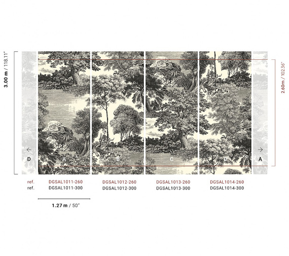 Mural Masureel Salcey DGSAL1031 > 1034 krajobraz natury