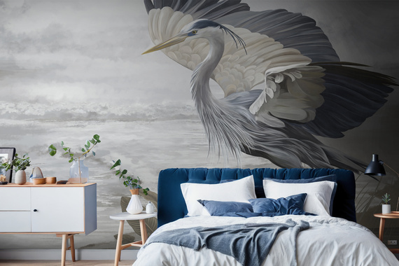 Fototapeta Czapla Na Tle Morza