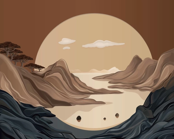 Tapeta Artystyczna Zachód Słońca