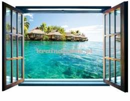 Fototapeta na flizelinie 825VEZ4 Hawaje widok przez otwarte okno