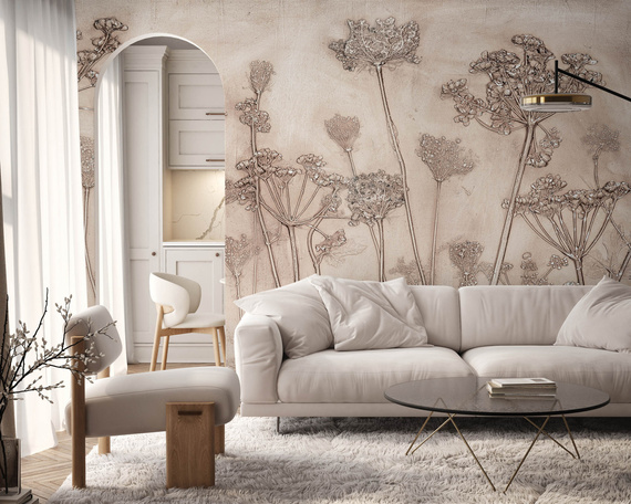 Tapeta artystyczna Wallart Erbario kwiaty