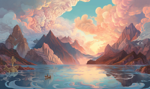 Tapeta Artystyczna Montagne et Ciel Fable MF101