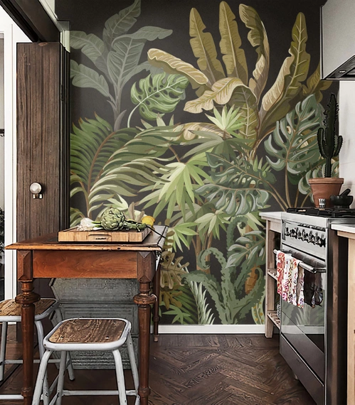Tapeta Artystyczna Jungle Black