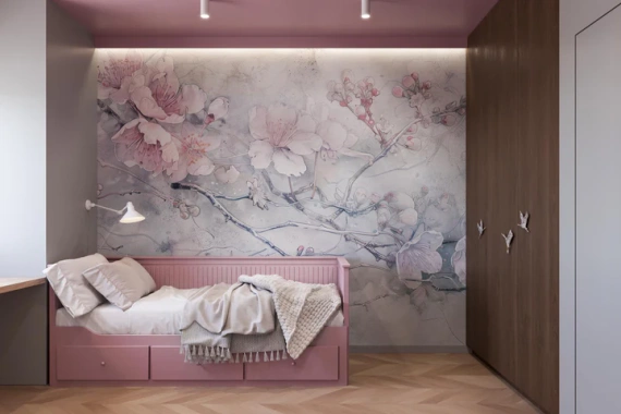 Tapeta artystyczna Wallart Sakura gałazka kwitnącej wiśni