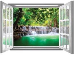 Fototapeta na flizelinie 2065VEZ4 ZIELONY WODOSPAD