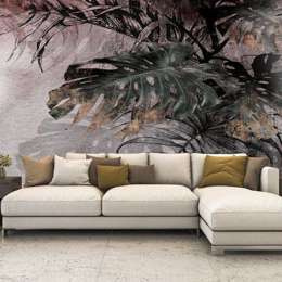 Fototapeta Monstera Liście Róż Złoto