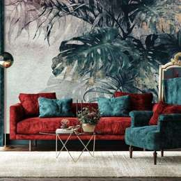 Fototapeta Monstera Liście Zieleń Złoto