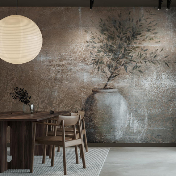 Tapeta artystyczna Wallart Olivio gałązka oliwna