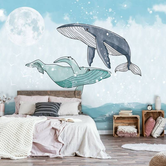 Fototapeta 14120 - Dziecięca Zwierzęta Skaczące Wieloryby Ocean