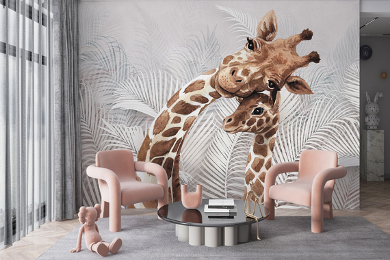 Fototapeta Wesoła Rodzina Żyraf