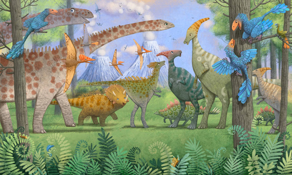 Fototapeta dla dzieci Wesołe Dinozaury Jurassic