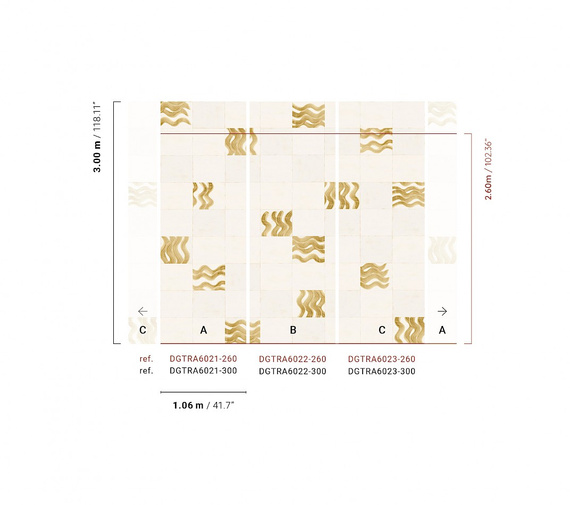 Mural Masureel Yugen DGTRA6021- 6023 geometryczny wzór