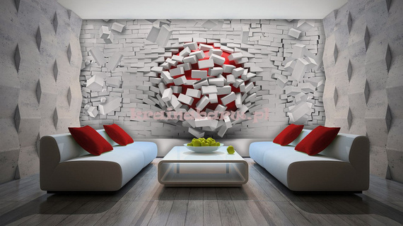 Fototapeta 3005 CEGŁA 3 D CZERWONY